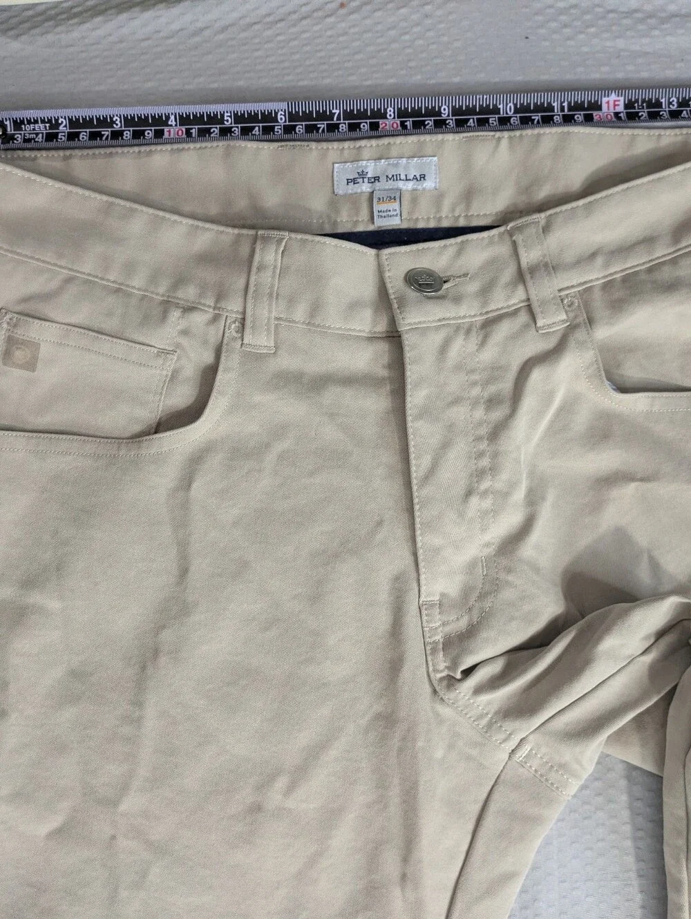 Peter Millar Pants Mens 31x34 Beige EB66 5 Pocket Performance Stretch Golf